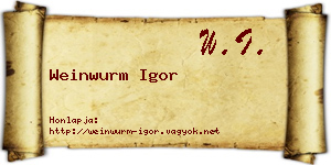 Weinwurm Igor névjegykártya